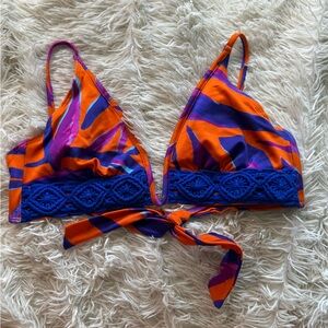 VENUS Orange and Purple Macrame Bikini